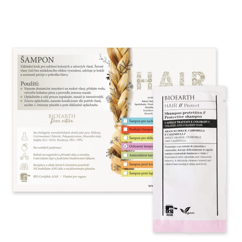 BIOEARTH Vzorek: Ochranný šampon pro barvené vlasy 12ml