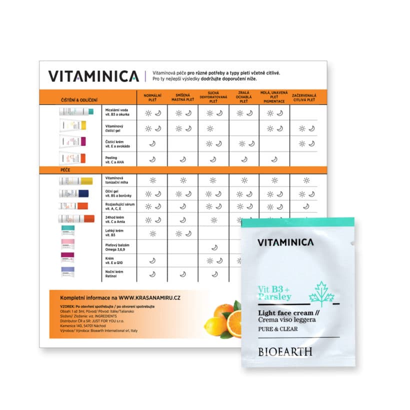 BIOEARTH Vzorek: Lehký krém s vitamínem B3 3ml