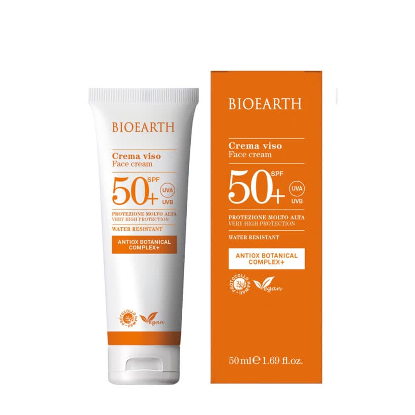 BIOEARTH Voděodolný opalovací krém na obličej SPF 50+ 50ml
