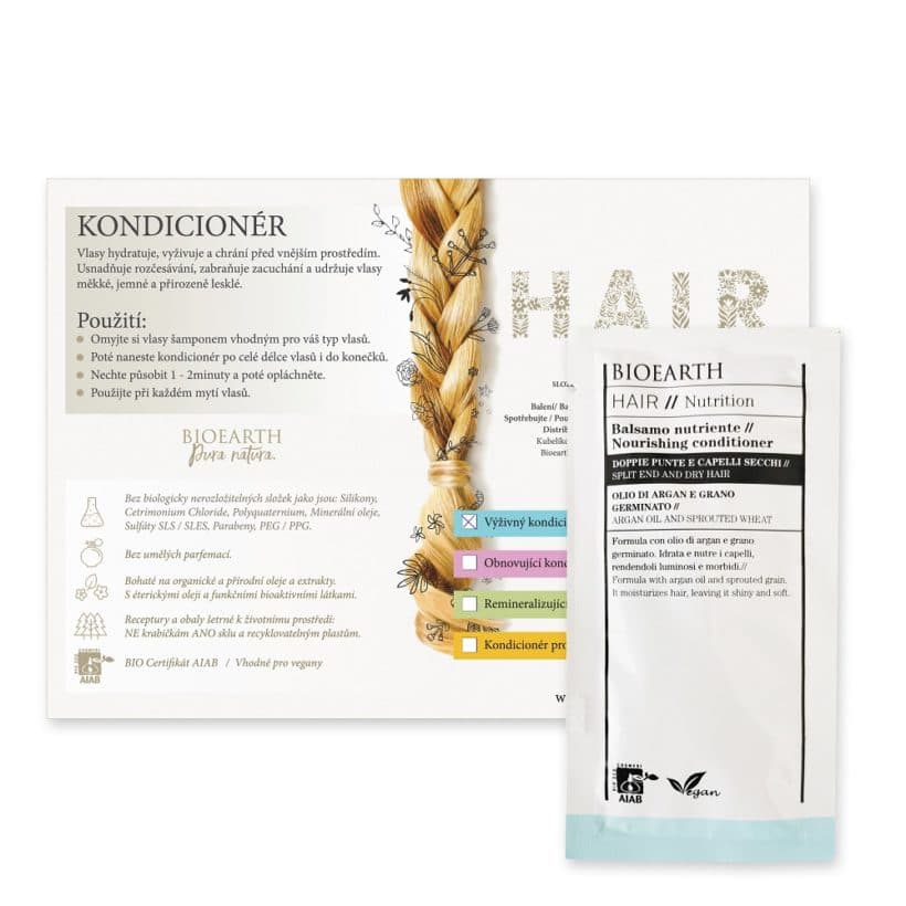 BIOEARTH Vzorek: Výživný kondicionér, roztřepené, suché 12ml