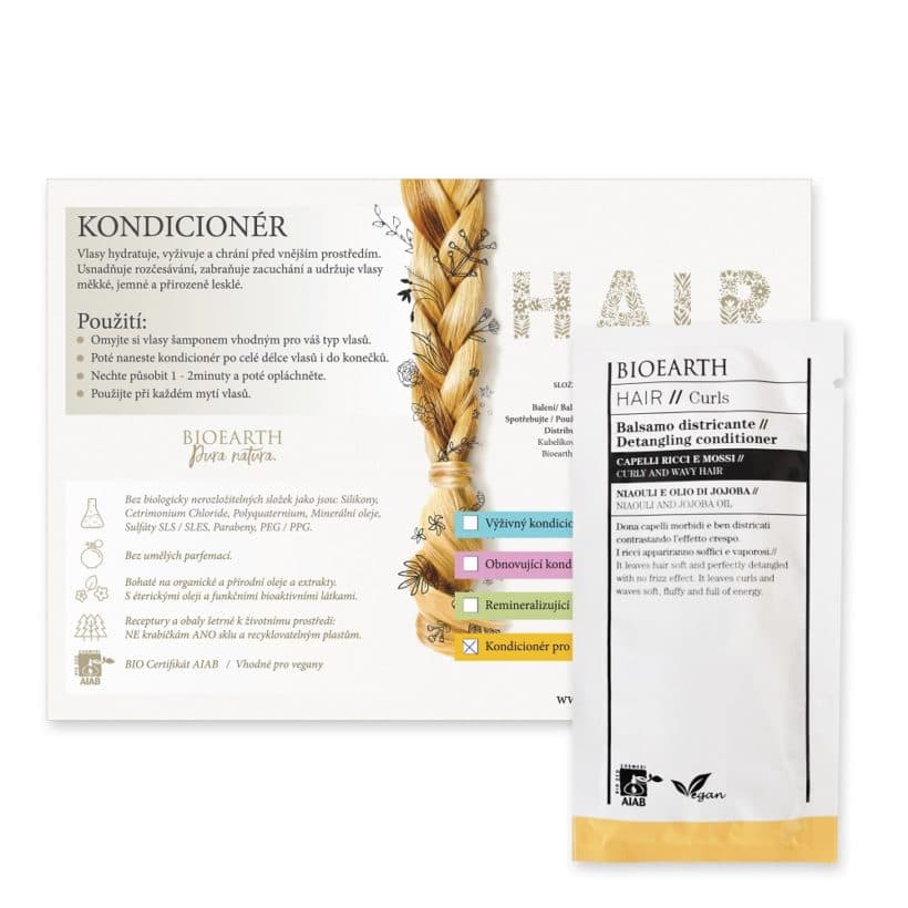 BIOEARTH Vzorek: Kondicionér pro kudrnaté a vlnité vlasy 12ml