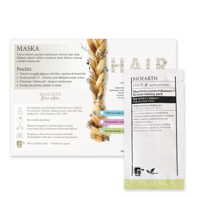 BIOEARTH Vzorek: Remineralizující maska, všechny typy vlasů 12ml