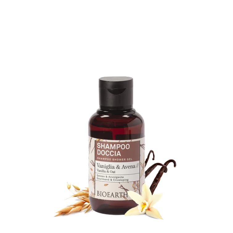 BIOEARTH Sprchový gel & šampon: vanilka a oves 100ml