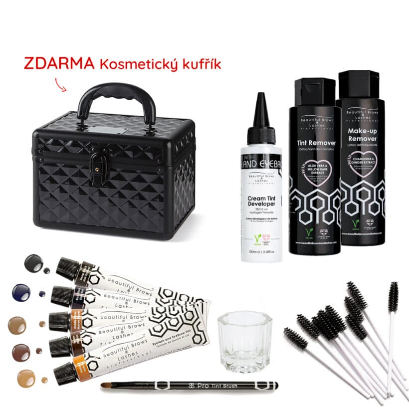 Beautiful Brows Profesionální set na barvení řas a obočí, 5 odstínů hnědé 5 x 20ml