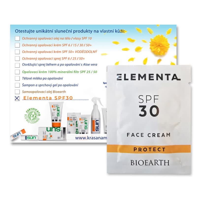 BIOEARTH Elementa ochranný krém na obličej SPF 30 50ml