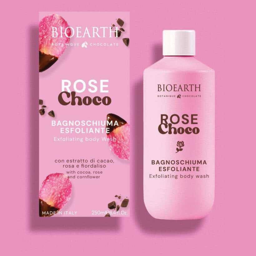 BIEOARTH Rose Choco sprchový gel a peeling 2v1 250ml