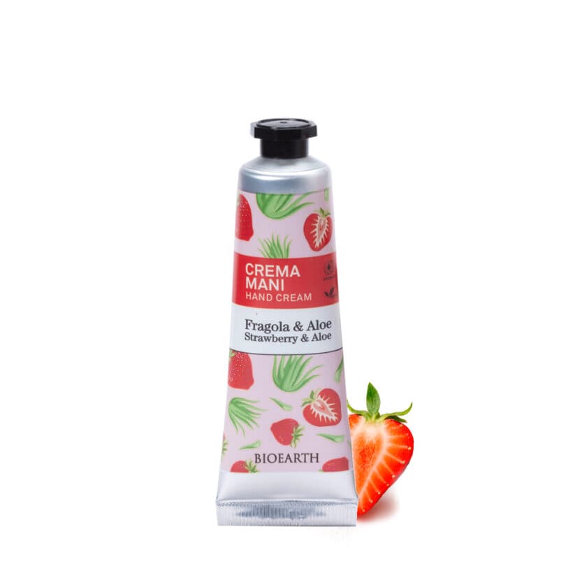 BIOEARTH Krém na ruce jahoda a aloe vera 30ml