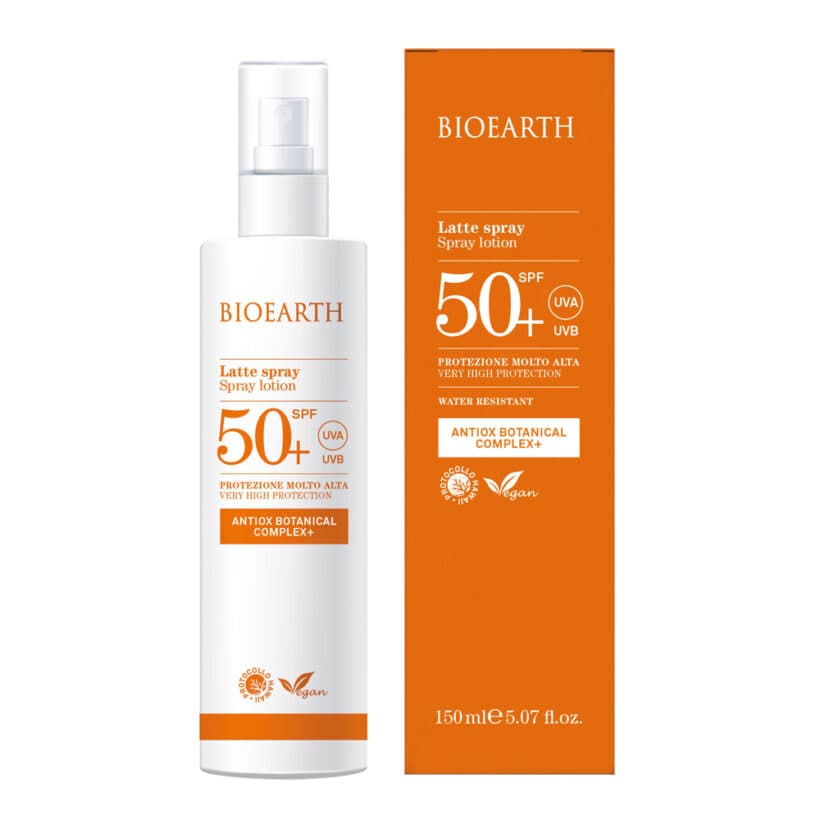 BIOEARTH Voděodolné opalovací mléko ve spreji SPF50+ 150ml